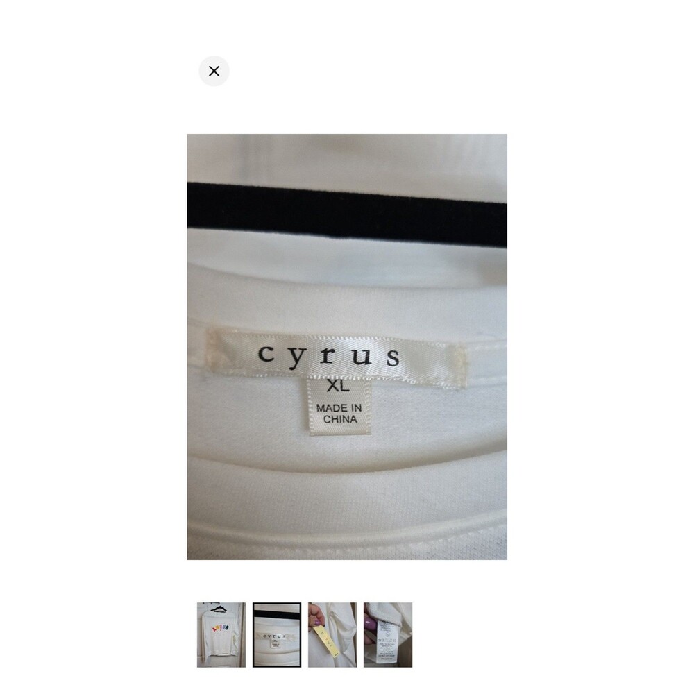 Cyrus Women’s White XL Amour Graphic Crew Neck Long Sleeve Pullover Sweatshirt - Picture 2 of 4